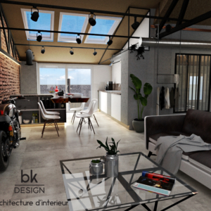 Salon Salle à Manger d'un Loft Industriel à Fontoy style Industriel Salon Salle à Manger d'un Loft Industriel à Fontoy style Industriel