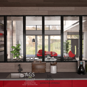 Cuisine / Salon d'une Maison individuelle à Rémilly style contemporain Cuisine / Salon d'une Maison individuelle à Rémilly style contemporain